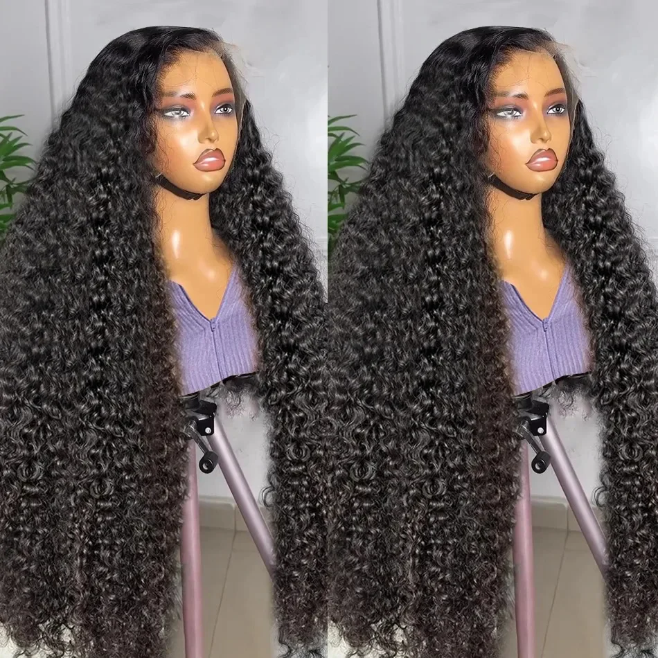 Water Wave 100% Human Hair Wigs Lace Front Wigs Deep Wave Lace Front Wig Curly 200% 13x4 HD Lace Frontal  For Women Pre Plucked