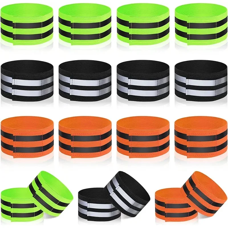 1/2 paires de bandes réfléchissantes, bracelet élastique, bande réfléchissante, sangles de sécurité pour cheville et jambe, pour la course de nuit, le cyclisme, la pêche