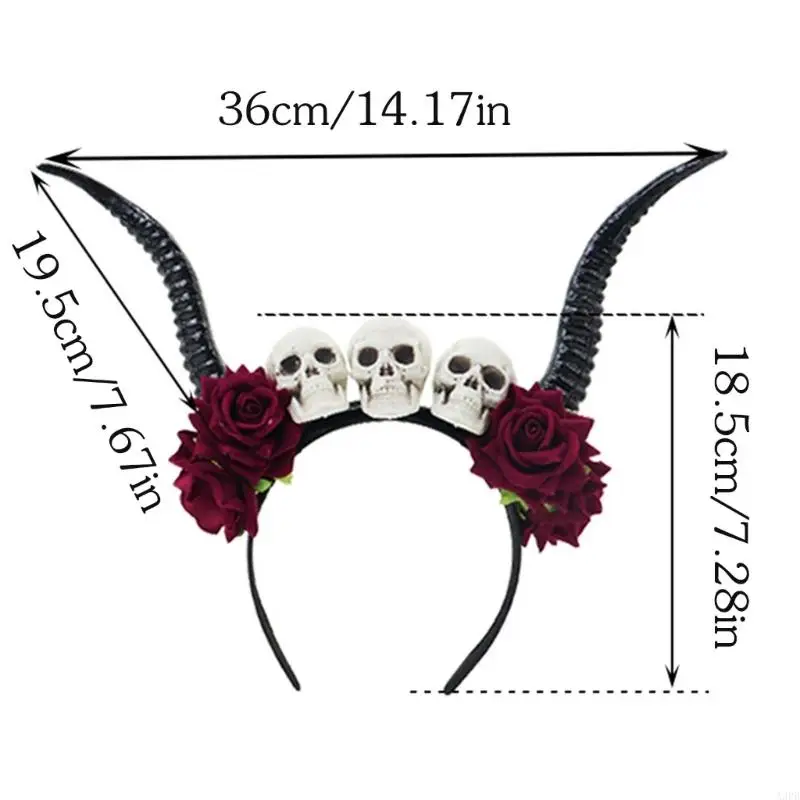 Halloween Duivel Hoorn Hoofddeksels Met Kant Roos Voor Volwassenen Kinderkostuum Feestkleding