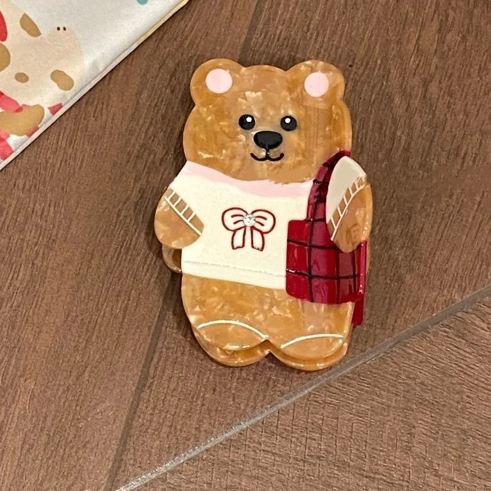 

Корейский стиль, мультяшный медведь, зажим в виде акулы, бант, уксусная кислота, милый зажим для волос, кавайный креативный маленький коготь для волос, аксессуары для волос