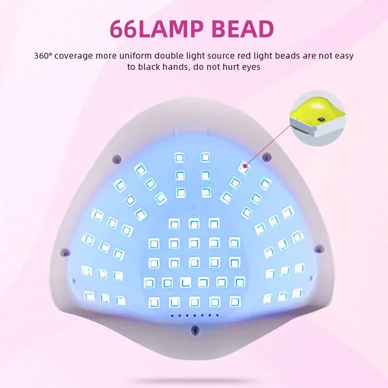 280W Uv Led Nagellamp Professioneel Nageldroger Licht Met Timer Auto Sensor 66Leds Cabine Uv Lamp Voor Manicure Nail Art Tool