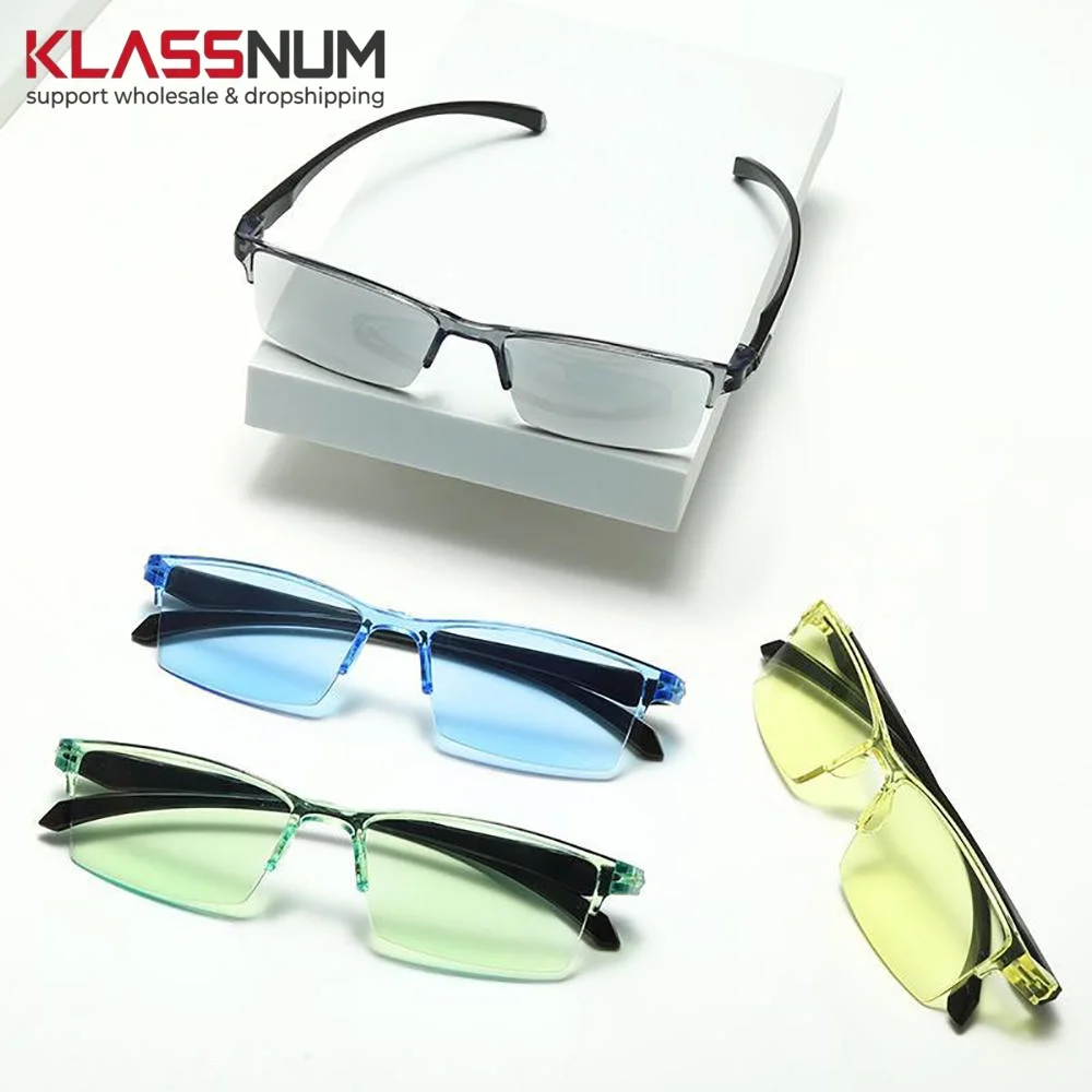 Smart Automatic Zoom Reading Glasses Optical Ultralight Computer Goggles Rimless Radiation Protection Blue Light Glasses Unisex