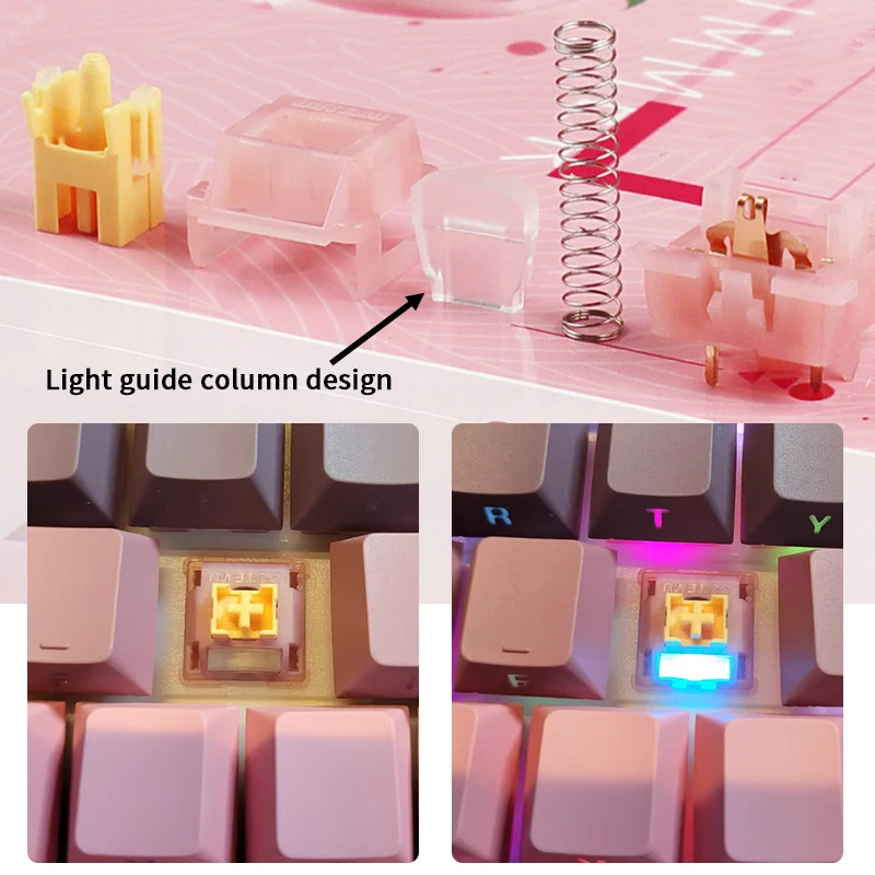 Outemu V3 Silent Peach Switches Lubed Update Silent Lemon V3 Switch5Pin Custom Hot-swap DIY Mechanical Keyboard Linear Tactile image 2
