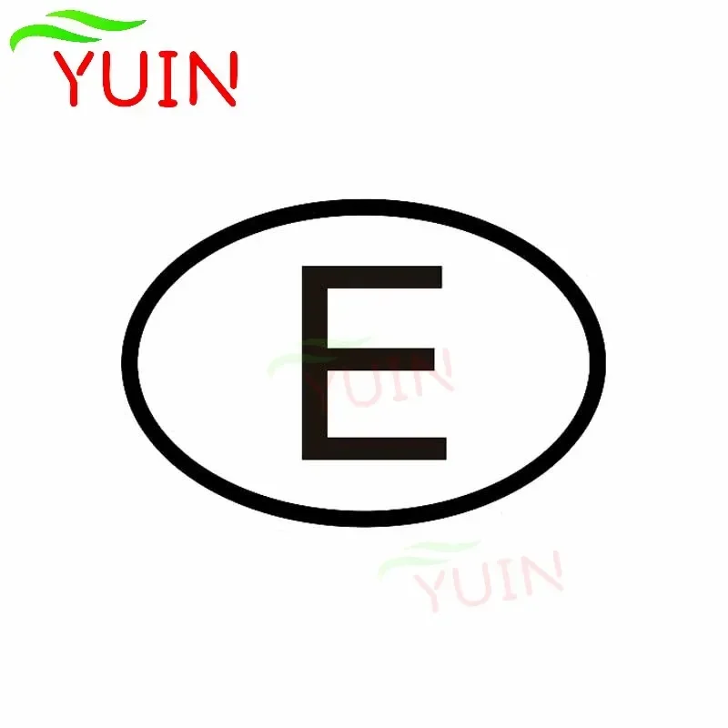 

E Spain Country Code Oval Car Sticker Fashion Personality PVC Bumper Rear Windshield Decoration High Quality Waterproof Decal
