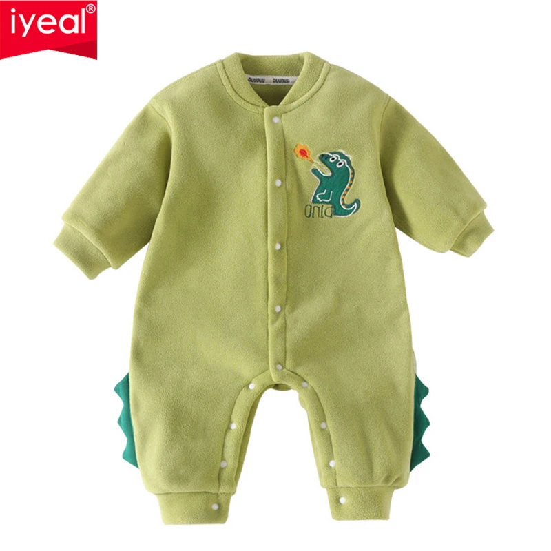 

IYEAL Spring Autumn Fleece Thickened Jumpsuit for Baby Boys and Girls Warm Romper Long Sleeve Creeper Baby Clothes