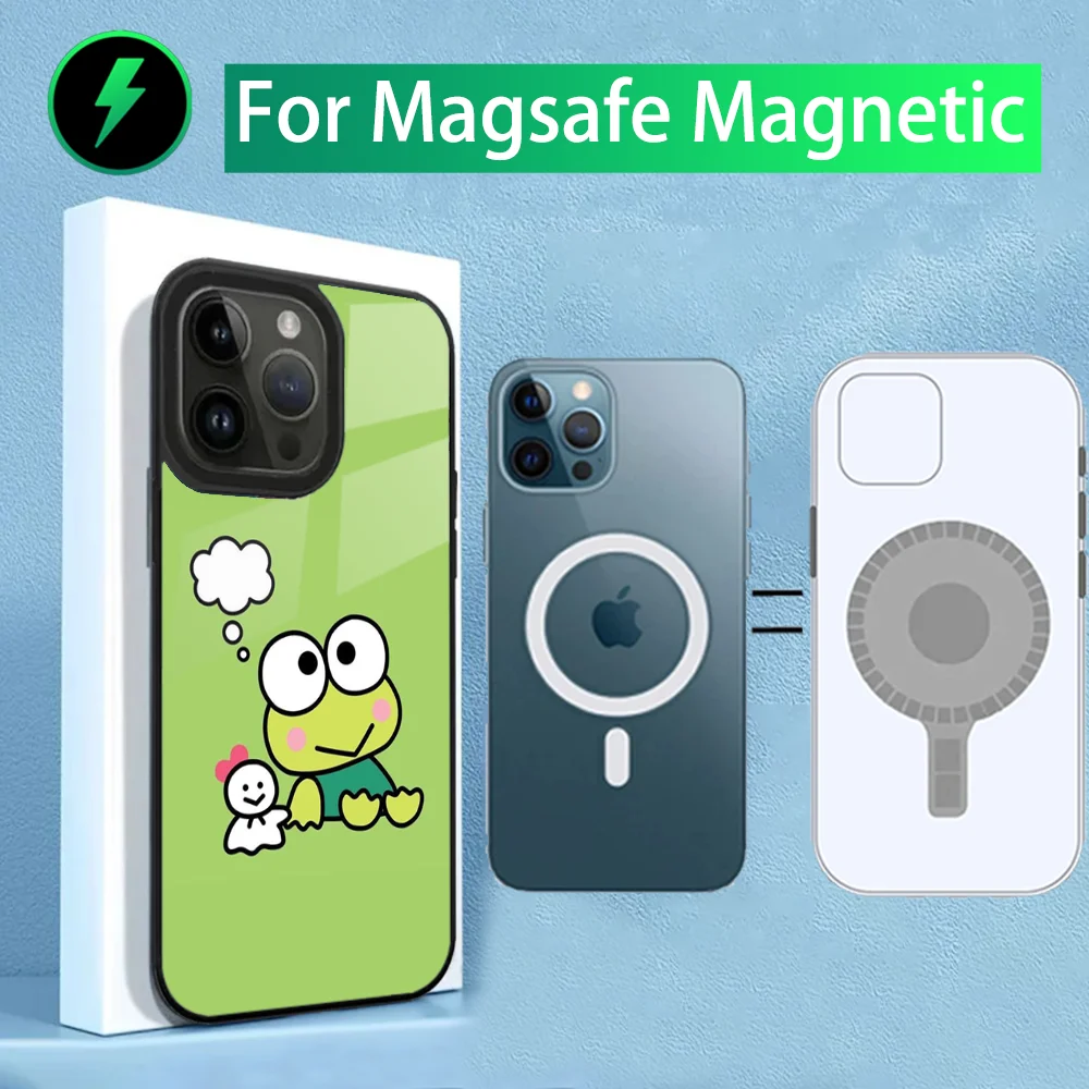 Frog K-KeroS K-KeroppiS Phone Case For iPhone 15,14,13,12,11,Plus,Pro,Max Mini Magsafe Magnetic Wireless Charging