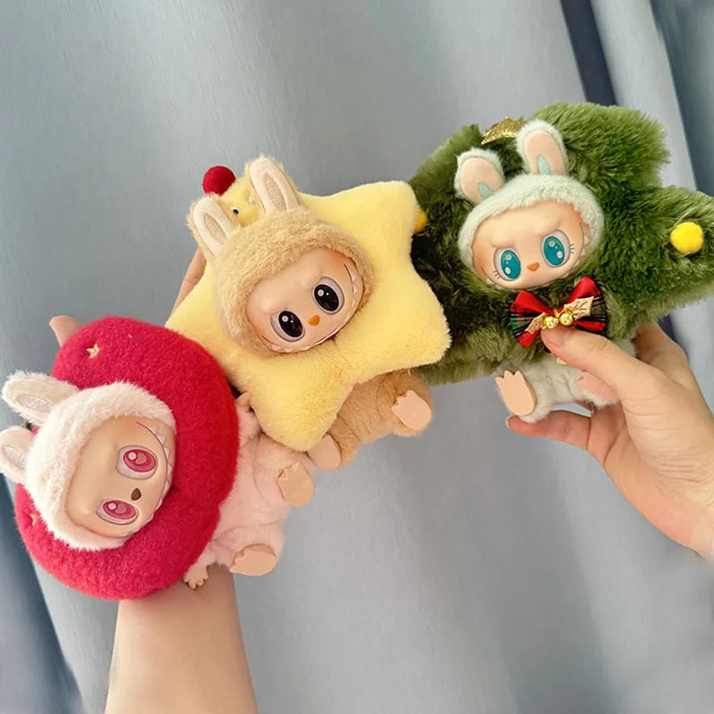 17cm Mini Plush Doll'S Clothes Labubu I II Idol Dolls Sitting Party Clothing Outfit Christmas Tree Apple Star Accessories