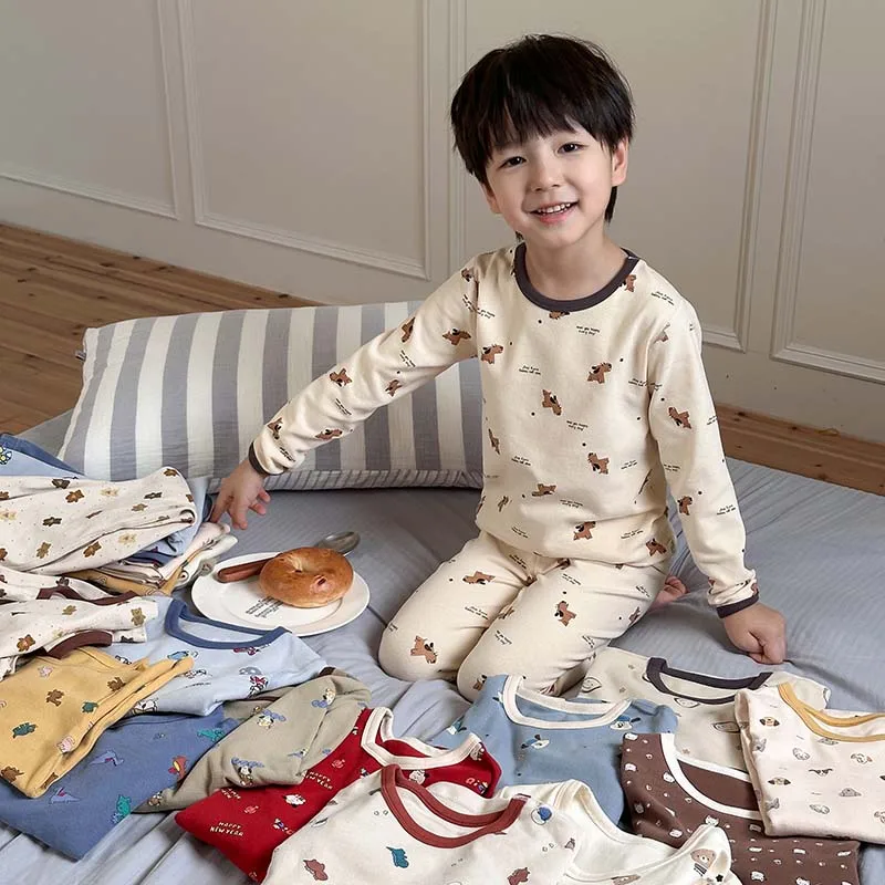Cartoon Boys Clothes Pajama Set Girls Baby Pyjamas Kids Pajamas For Girl Boy Toddler Fall 2025 Sleepwear Children Long Johns