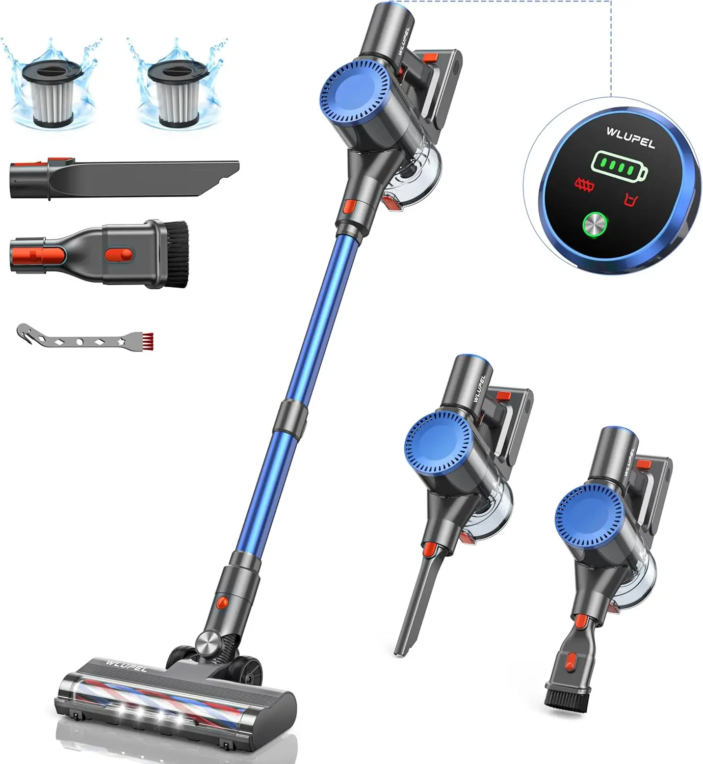 

Cordless Vacuum Cleaner,30KPA 400W Stick Vacuum with Max to 45 Mins Runtime Battery,80000RMP Powerful Motor Handheld Vacuum