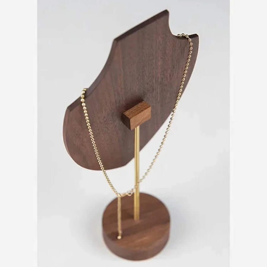 Elegant and High-quality Walnut Necklace Display Stand, Fashionable Jewelry Display Stand, and Mannequin Stand for Shelves - view 6