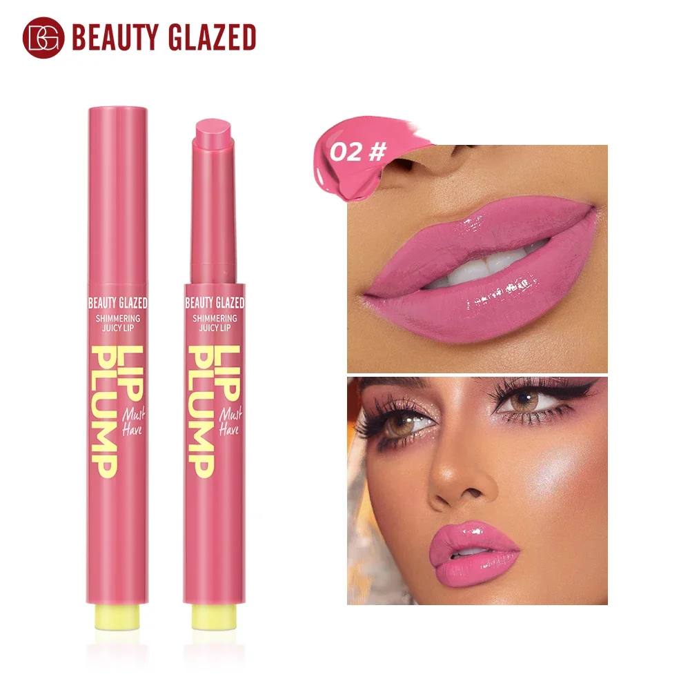 Beauty Glazed 12Color Shimmering Juicy Lipstick Shining Lip Plump Moisturizing Nourishing Women Lip Makeup Girl's Gift wholesale