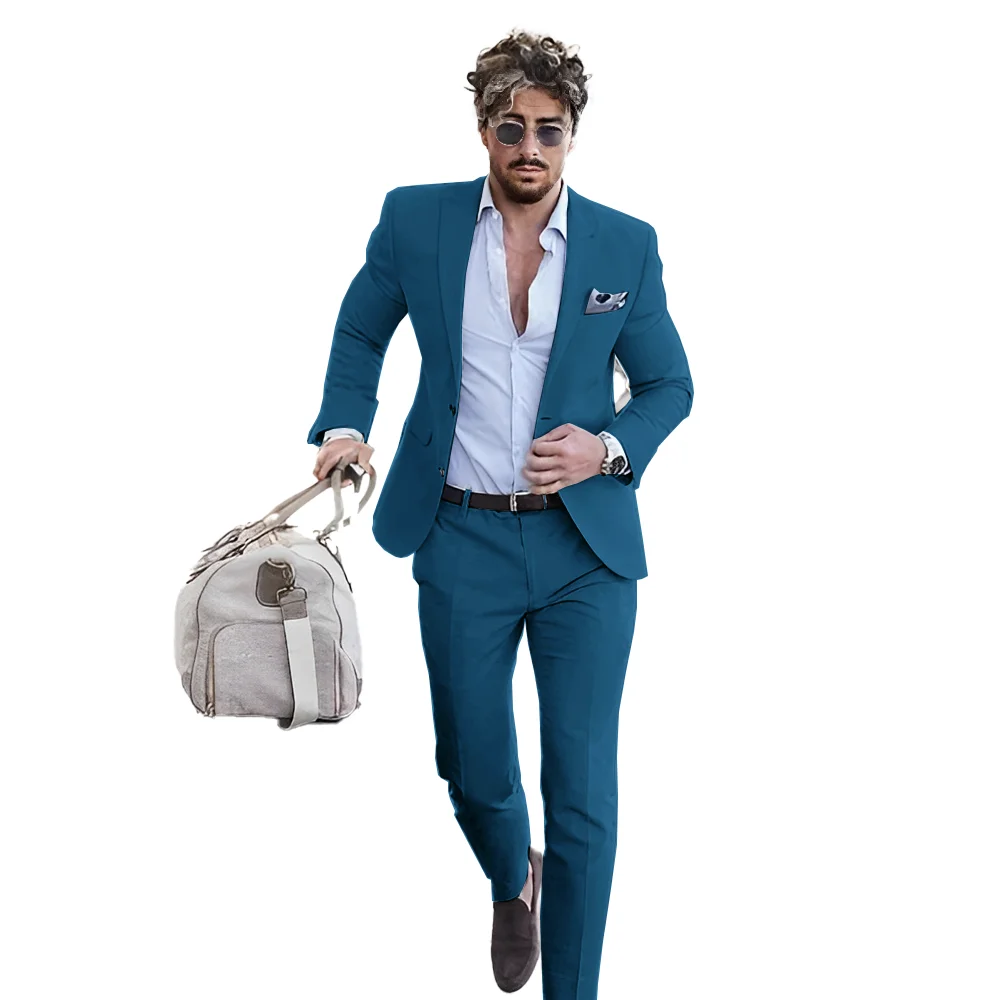 Ivory Men's Suit Slim Fit Jacket Pants Two Piece Suit Business Formal Work Suit Party Wedding Tuxedo Groom