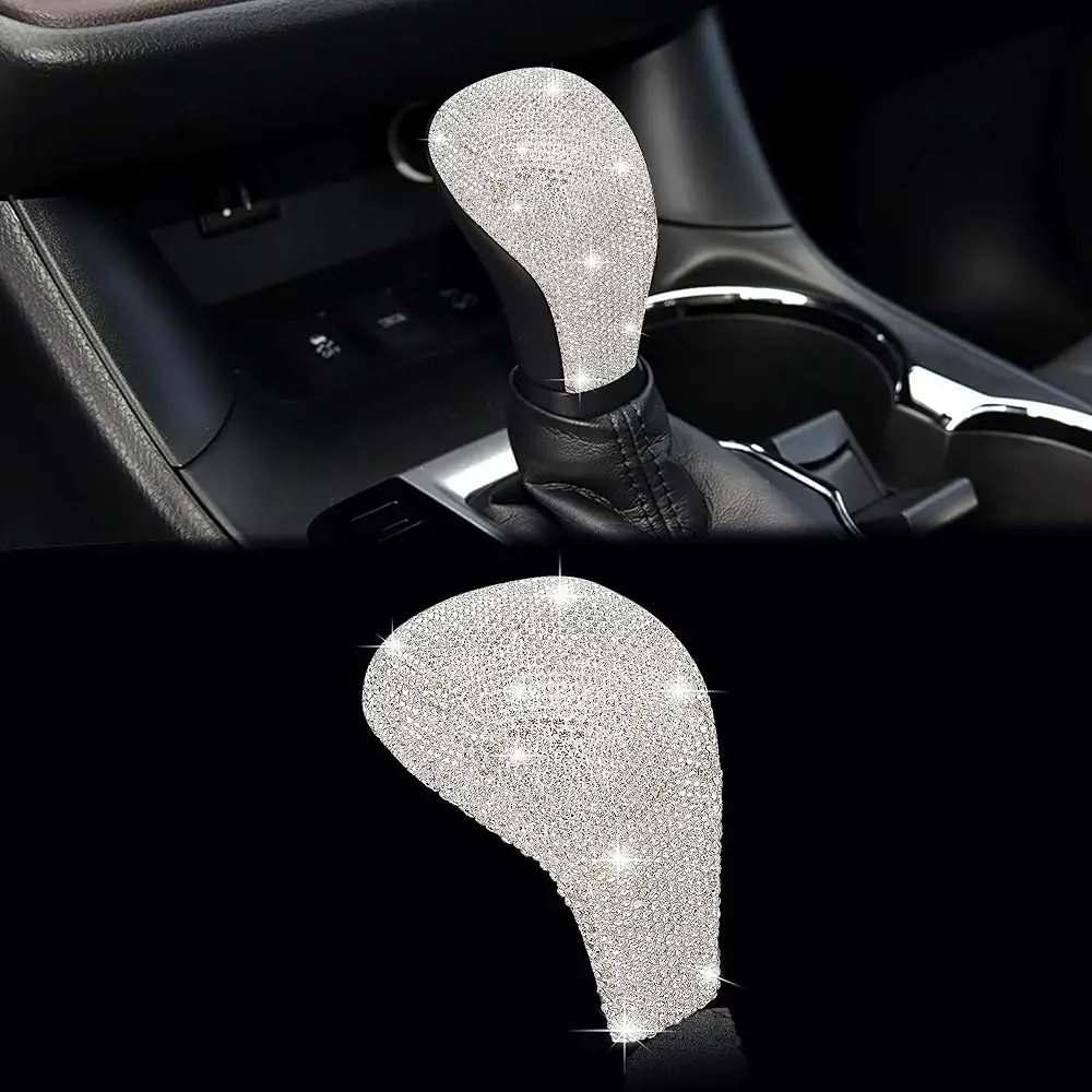 

Bling Gear Shift Knob Cover Compatible with Toyota Highlander 2015-2021 for Tacoma 2016-2023 Crystal Car Gear Shifter Cover