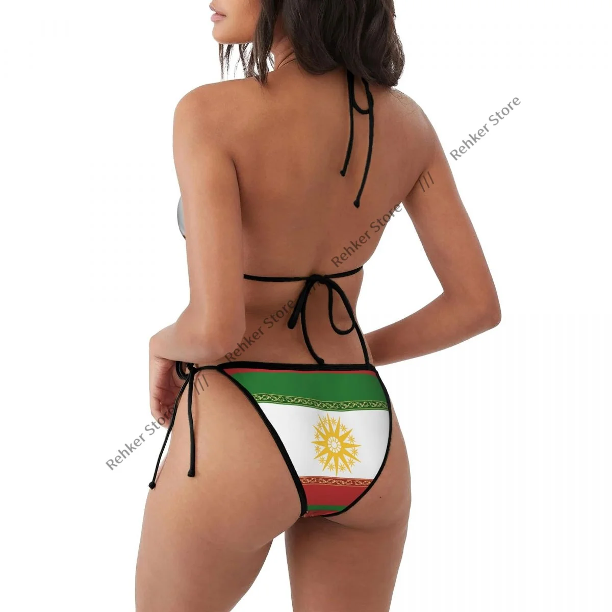 섹시한 끈 팬티 비키니 Mujer 수영복 여성 이란 국기 여름 비치웨어