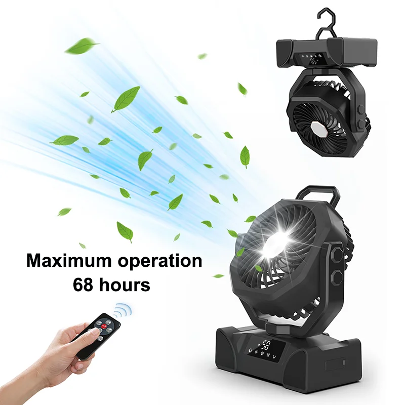 

Portable Fan Light Camping Fan Light Rechargeable Portable Circulator Wireless Ceiling Electric Fan With Power Bank LED Lighting
