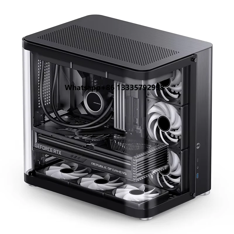 

JONSBO TK-2 M-ATX Computer Case Made of Steel Hyperbolic Side Translucent ITX Game Case 360mm Water Cooling Computer Chassis