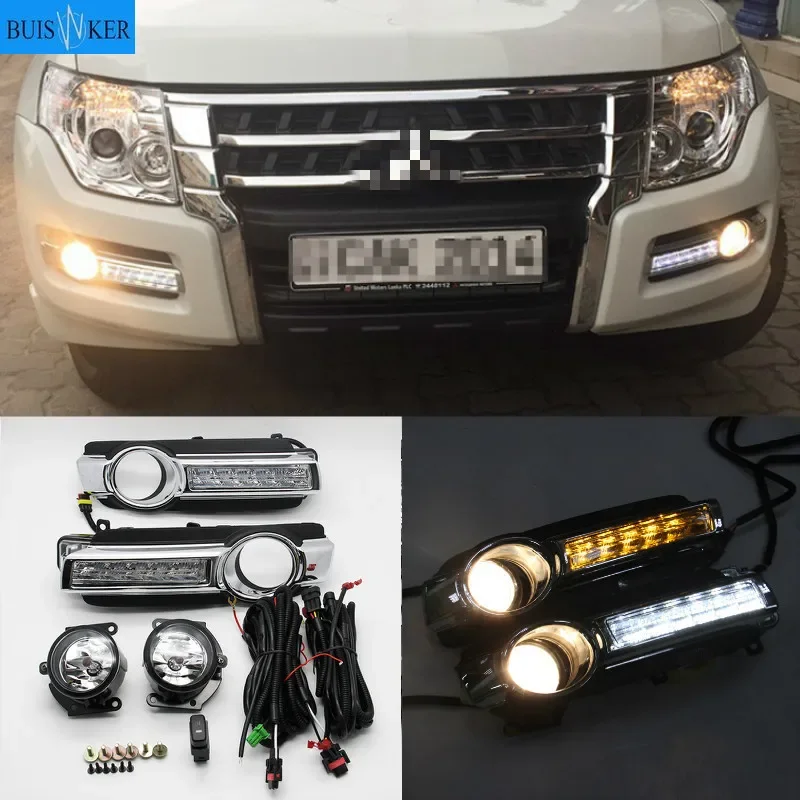 

Daytime Running Driving Light DRL Fog Lamp With Turn Signal Function Fog Light Assembly For Mitsubishi Pajero Montero 2015 DRL