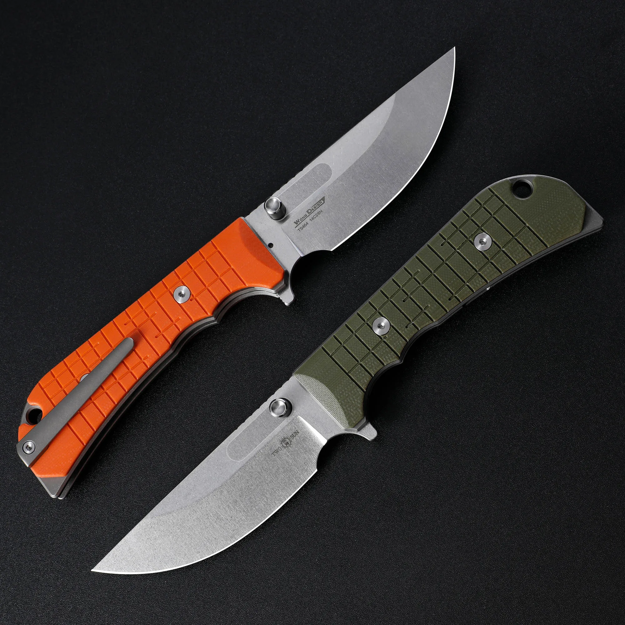 

TWO SUN TS464 High-end Folding Knife PocketKnives 14C28N G10 Handle Utility Knife Outdoor Survival Military Camping Bushcraft