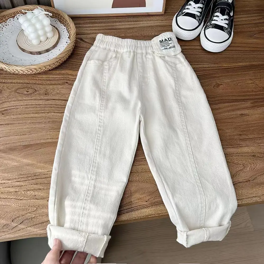 2-10 Years Old Autumn Boys Pants Casual Slim Fit  Letter MAD Long Trousers For Kids Children Sport Comfortable Pants