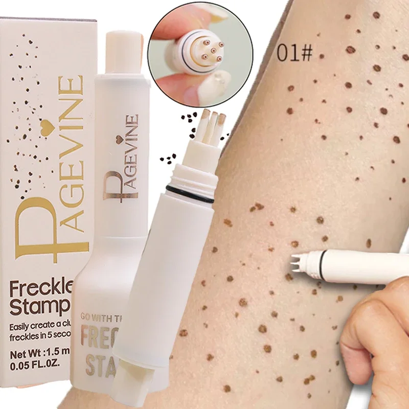 1PC Natuurlijke Simulatie Stempel Sproet Pen Waterdicht Zweetbestendig Zwart Bruin Dot Spot Sproet Potlood Gereedschap Gezichtsmake-up Cosmetisch