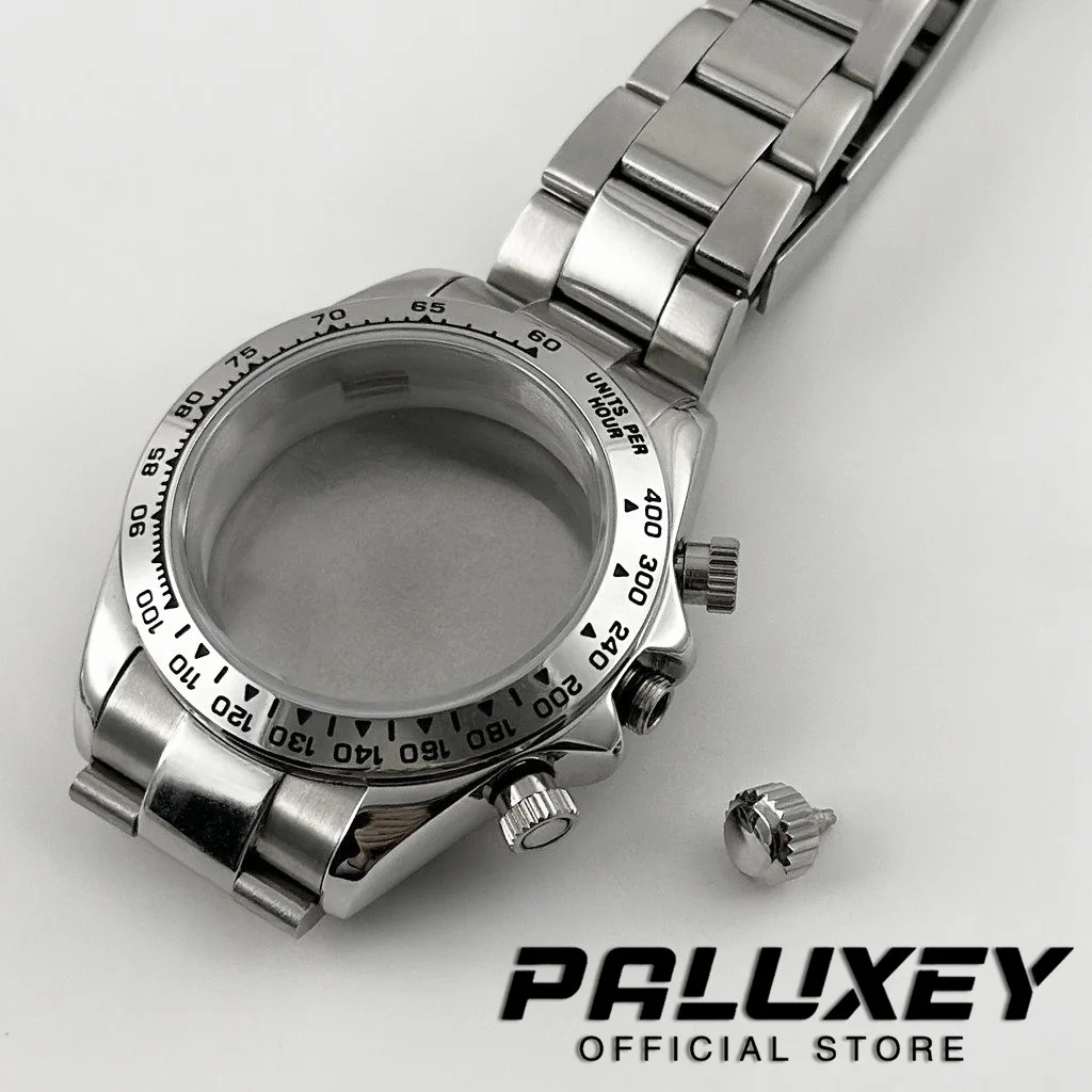 VK63 40mm Watch Case Watch Accessories Stainless Steel Sapphire Crystal Waterproof Case VK64 VK63A For Daytona With Bracelet