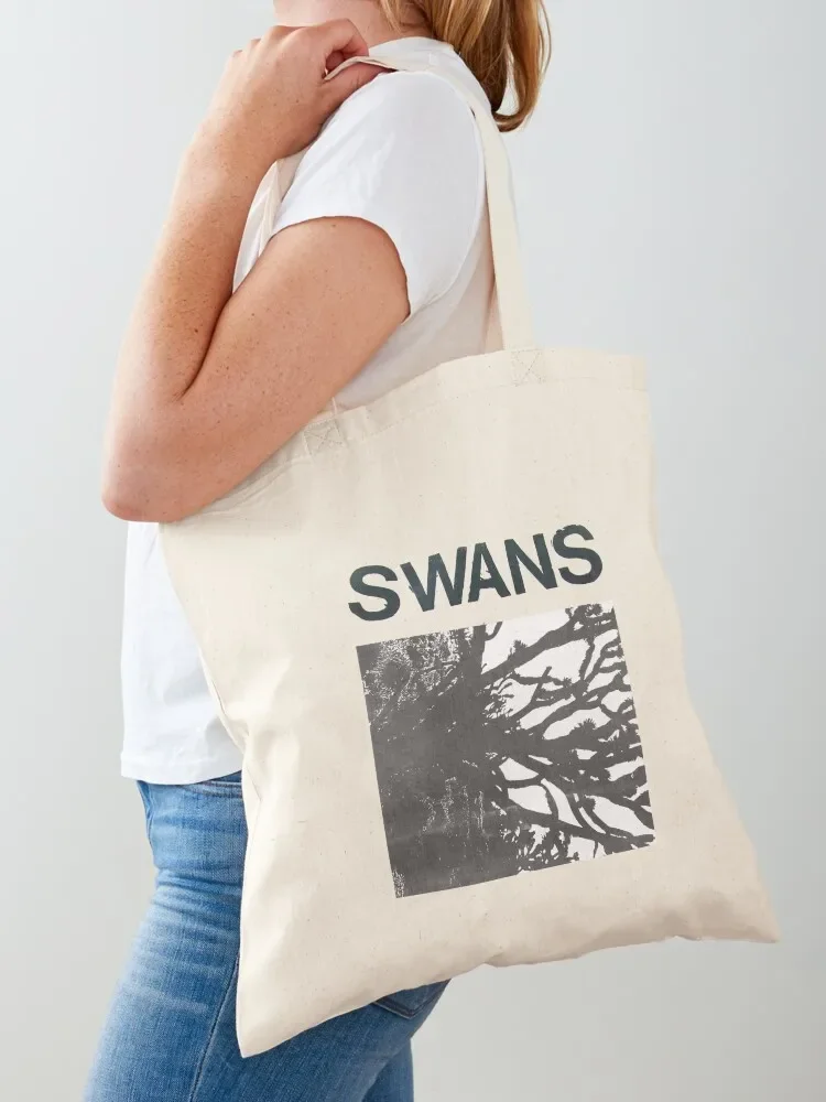 

Swans Band Tee Tote Bag tote bag men's Portable shopping bag canvas shopping