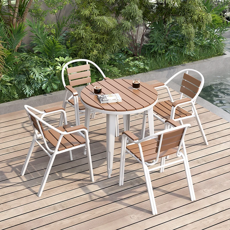 

Chairs Round Coffee Table Sets Wooden Dining Mini Tea Stool Solid Wood Chair Pub Designer Conjunto De Muebles Nordic Furniture