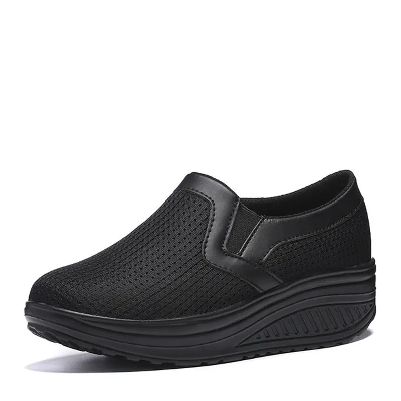 Net surface breathable spring and summer set foot women's shoes increased thick soles large size shake shoes