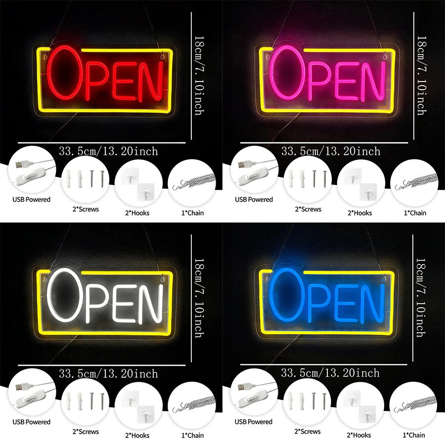 Open Led Neon Sign, Restaurant, Shop Window, Game Room, Coffee Shop, Party Business Art Decor, Enhance Your Corporate Image.