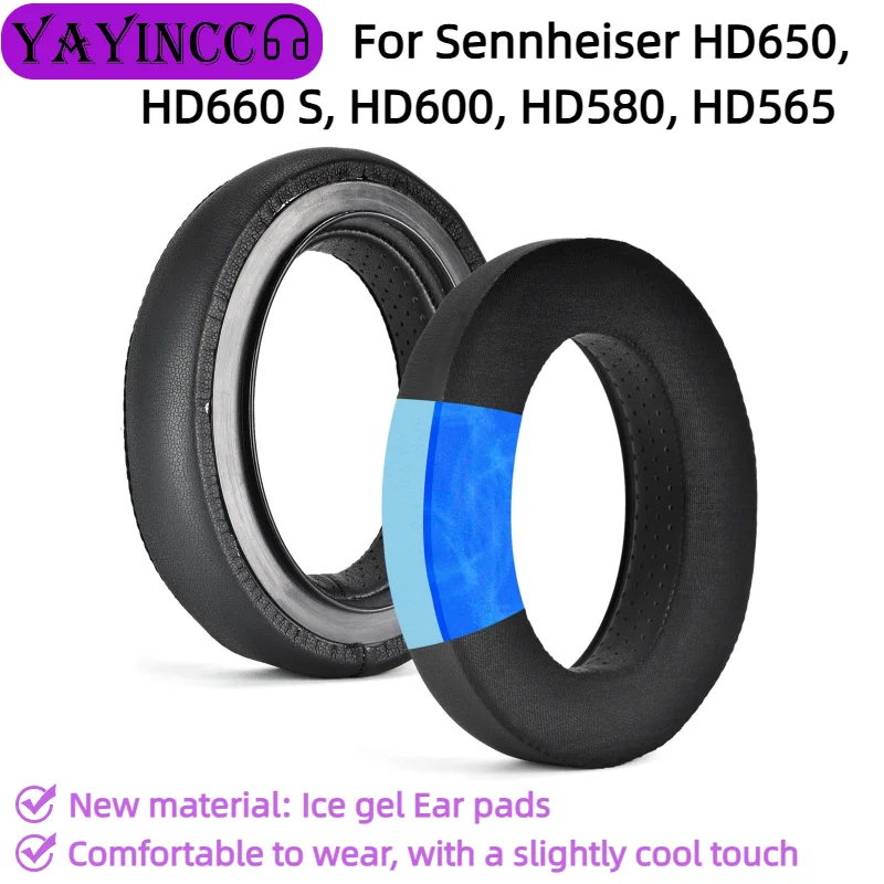 

Replacement Ice Gel ear pads For Sennheiser HD650, HD660S, HD600, HD580, Repair and replace parts with a comfortable wearing