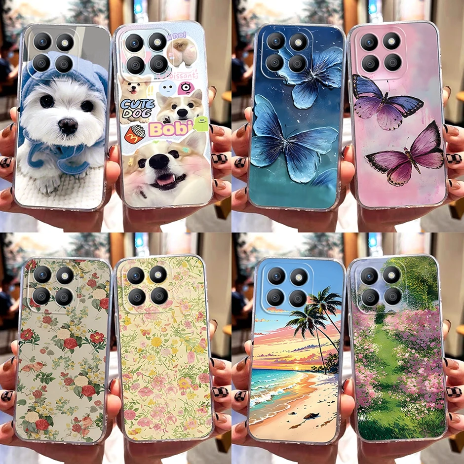 Clear Shell For Honor X8b 4G Square Fashion Silicone Cute Phone Covers For Honor X8b 4G Cartoon Soft Silicone Clear Phone Cases