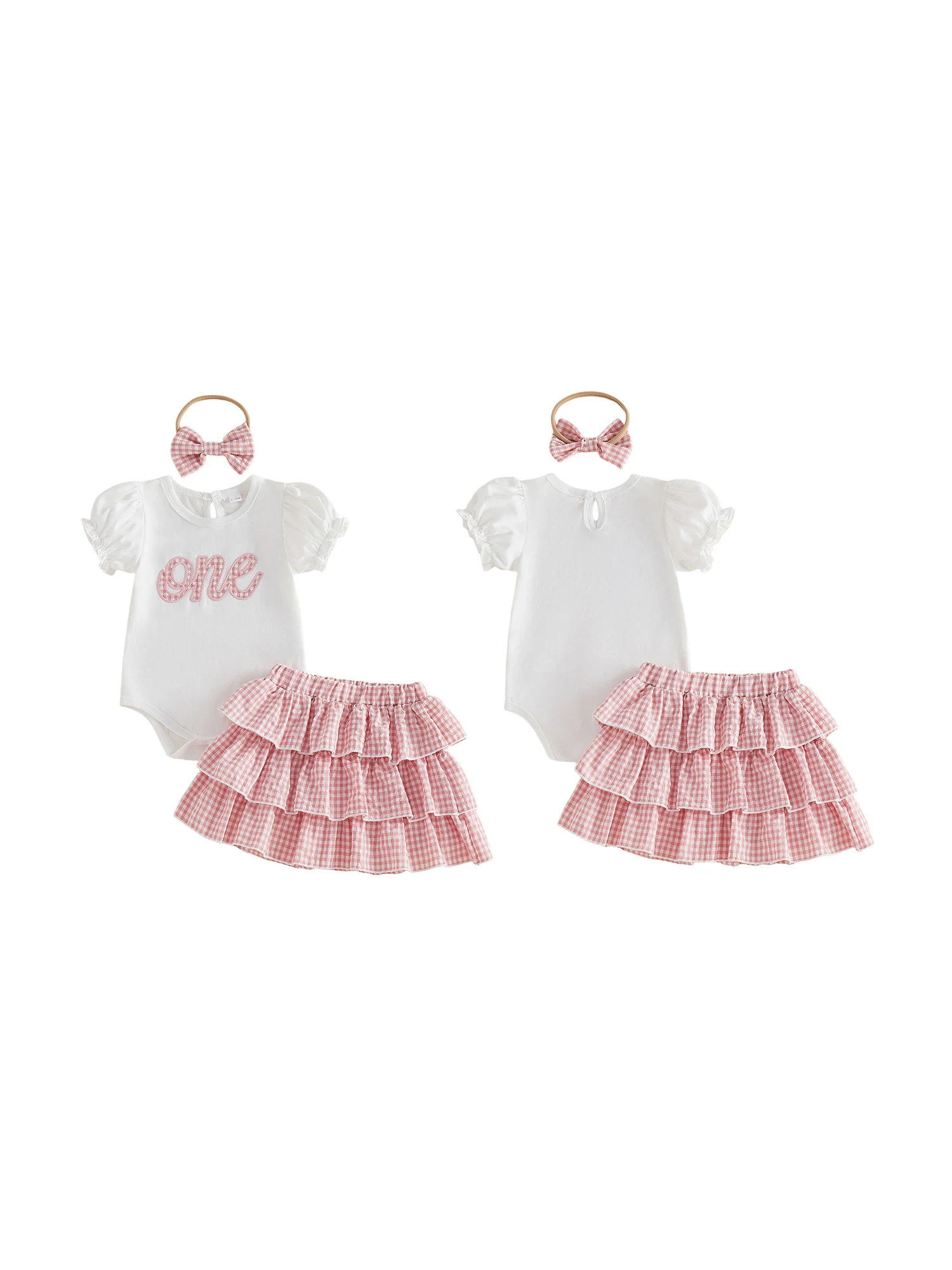 

Adorable Baby Girl 1st Birthday Dress Set with Floral Print Romper Tutu Skirt and Matching Headband - 3 Piece Outfit
