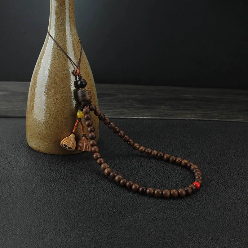 DIY accessories Chinese style gold silk sandalwood mobile phone lanyard women's lanyard short wrist rope pendant retro anti-lost