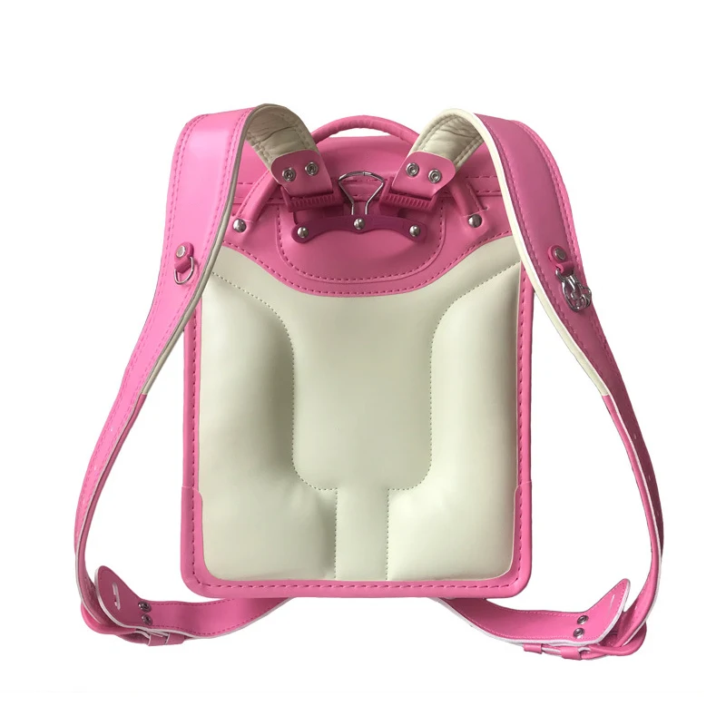 Imagem -02 - Bolsas de Escola Japonês para Meninas Bonito Rosa Estudantes Mochilas à Prova Impermeável Água Alta Qualidade Couro Ortopédico Schoolbag Crianças Bolsas