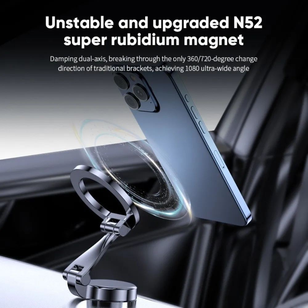 360° Rotation Cell Phone Holder Foldable Vacuum Magnetic Phone Bracket Magnetic Adsorption Car Phone Holder