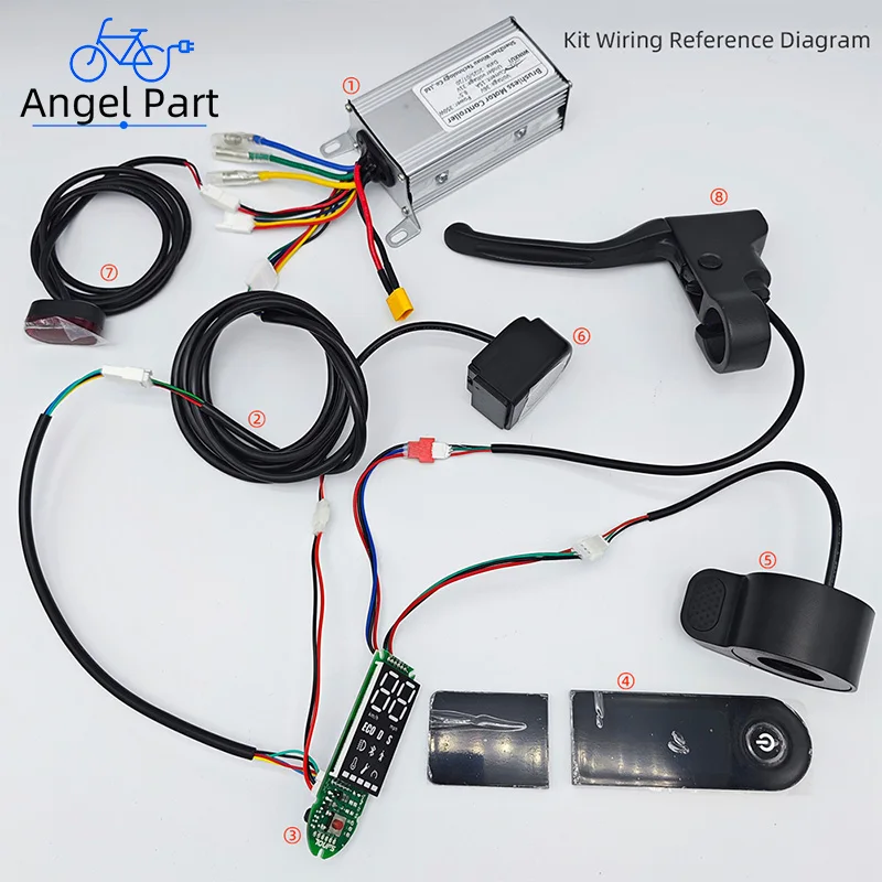 36V 350W Electric Scooter Brushless Motor Universal Controller LED Dashboard Display Accelerator Set for Xiaomi M365 Repair