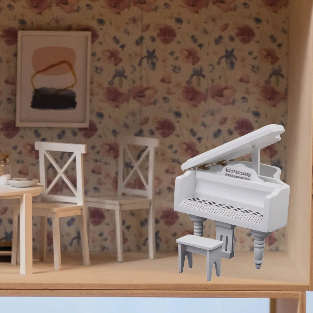 بيانو صغير زخرفة خشبية تصميم واقعي سطح متين للمنزل الصغير غرفة المعيشة المشهد تخطيط الدعامة أداة صغيرة