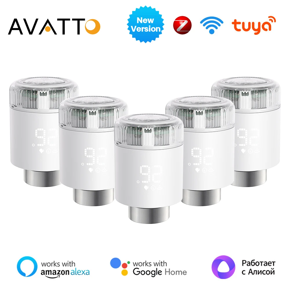 

AVATTO ZigBee TRV Tuya Radiator Actuator Valve Smart Programmable Thermostat Temperature Heater Controller For Alexa Google Home