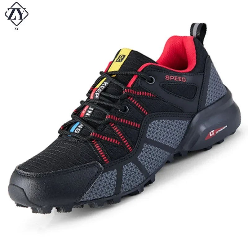 

Men Outdoor Trainer Hiking High Quality Climbing Shoes Trekking Sneakers Rubber Sole Hunting Trekking Rock Climbing Lace Up Soft