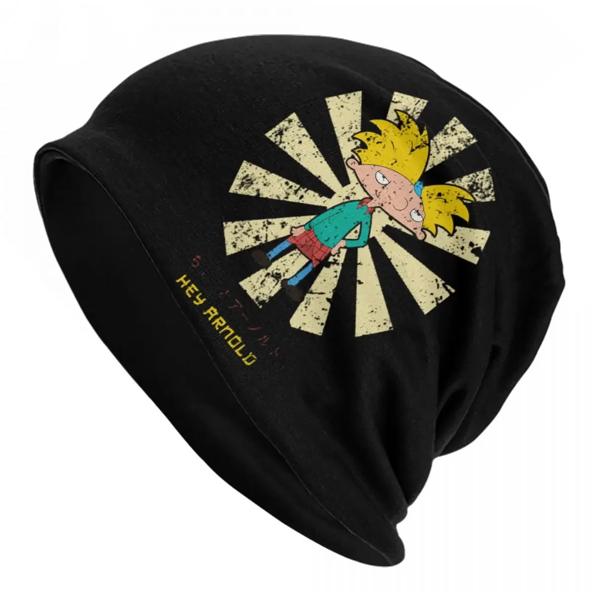 Autumn Winter Slouchy Beanies Skullies Retro Hey Arnold Cartoon Merch Bonnet Knit Hat Dustproof Men Women Cute Arnold Warm Caps