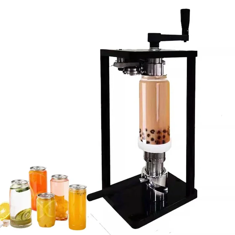 Portable Outdoor Manual Rotary Can Seamer 55MM PET Plastic Aluminum Can Beer Cola Drinks Coffee Bubble Tea Can Sealing Machine