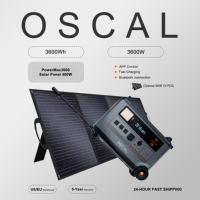OSCAL 3600Wh 3600W Portable Power Station Bluetooth Connection With Solar Pannel 400W Optional 1/2 PCS Complete Kit For Tourism