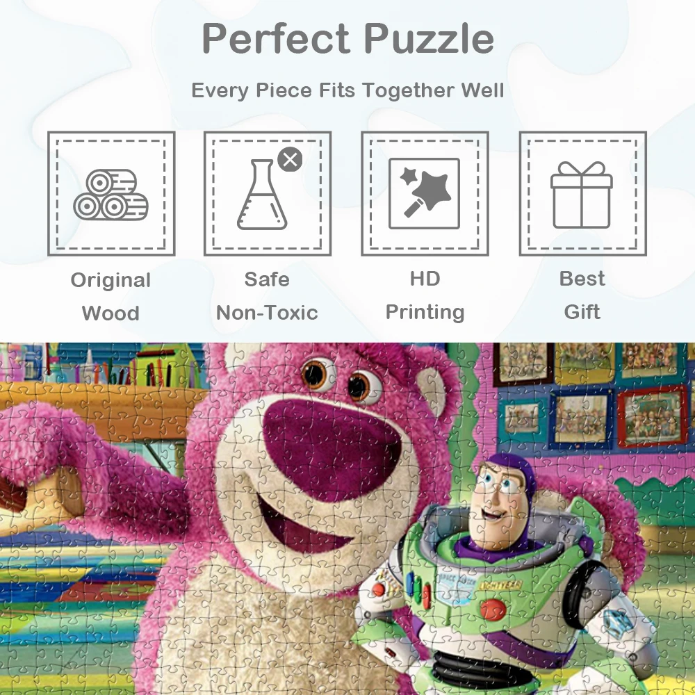 Lotso Buzz Lightyear Woody Großes Puzzle für Erwachsene, Toy Story-Spiele und Puzzles, 108/200/300/500/1000/1500 Teile, einzigartiges Design