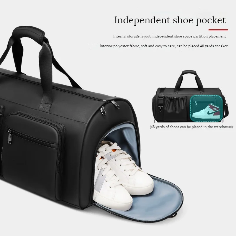 Travel Bag Large Capacity Luggage Formal Suit Folding Storage Bag Dry Wet Separation with Independent Shoe Compartment