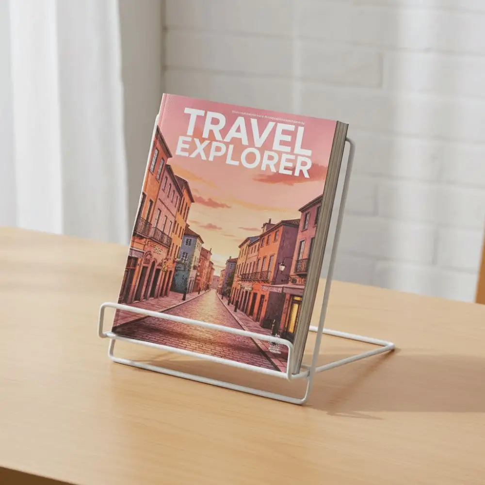 Simple Folding Magazine Reading Stand Detachable Stable Structure Desktop File Holder Non-slip Rust-proof