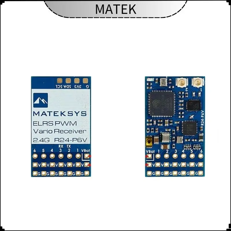 

MATEK MATEKSYS R24-P6V EXPRESSLRS 2,4 ГГц ШИМ ВАРИО-приемник 2,4 ГГц ISM 22,5 дБм (180 мВт) для RC FPV Drone
