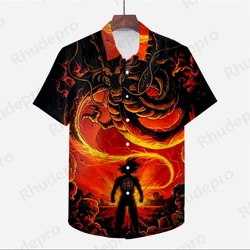 Dragon Ball Z Shirts for Men Cool Men's Shirt Male Clothes Beach Style Social Anime Original 2024 Blouse Cute Vegeta Summer Y2k