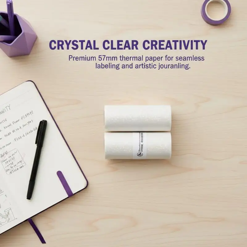 

1/3/5 рулонов прозрачной голографической самоклеящейся термобумаги с точечным рисунком: 57 мм X 3 метра, совместимы с большинством мини-принтеров.