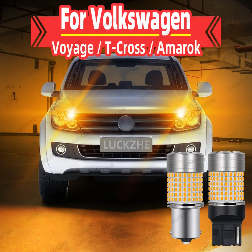 

2pcs Amber Front/Rear For Volkswagen VW Voyage T-Cross C11 Amarok Car LED Turn Signal Direction Indicator Lamp Lights Bulbs