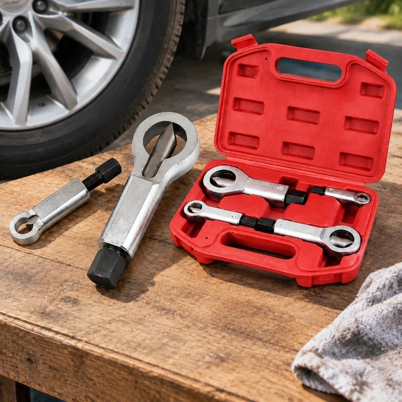 Portable Heavy-Duty Handheld Nut Removers, 4-Piece Manual Splitter Set for Tough Nuts